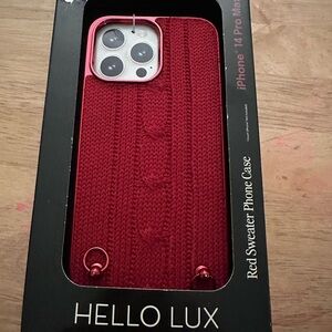 Red Sweater Phone Case for iPhone 14 Pro Max